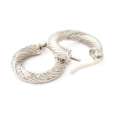 PENDIENTES B/PLATINO TORNEADO CON ZIRCONES 17X16MM1