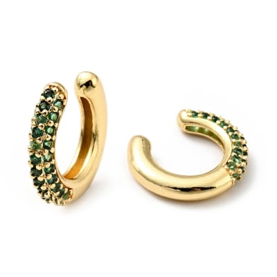 CUFF ZIRCONES VERDES 14X15MM1