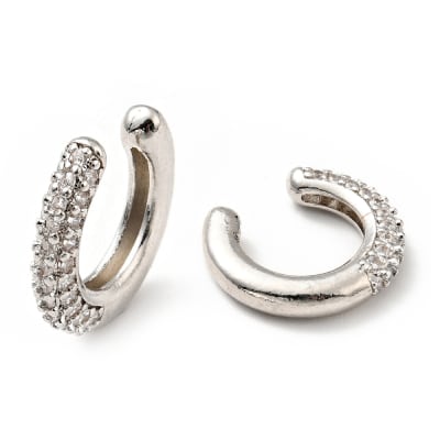 CUFF ZIRCONES TRANSPARENTES B/PLATINO
