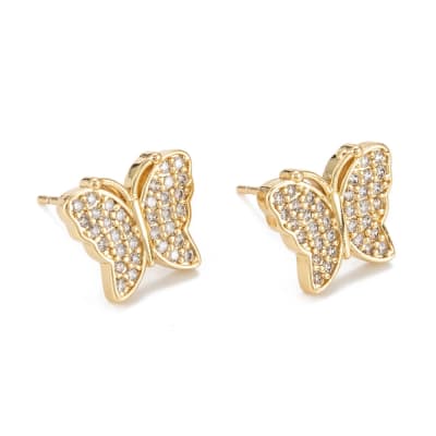 AROS LISTOS B/O MARIPOSA CON ZIRCONES 10X12MM