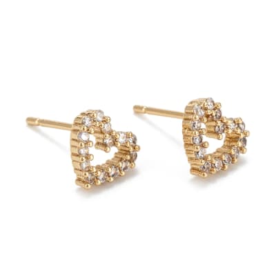 AROS LISTOS B/O CORAZON HUECO CON ZIRCONES 8MM