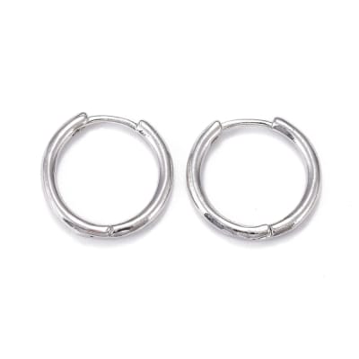 PENDIENTES B/PLATINO ARGOLLA HUGGIE 17X2MM