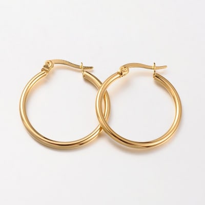 BASE DE ARO ACERO INOX. B/O 18K FORMA DE ANILLO 25MM