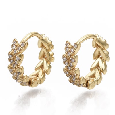 AROS LISTOS B/O HUGGIE ESPIGAS CON ZIRCONES 13X4MM2