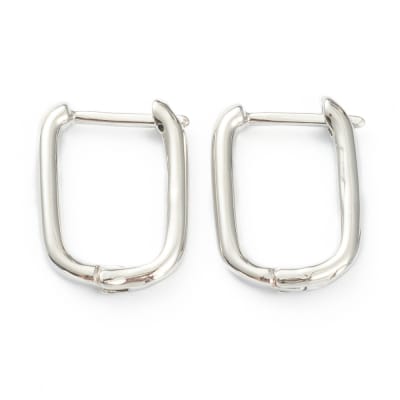 PENDIENTES B/PLATINO HUGGIE RECTANGULAR 16X12MM1