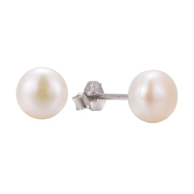 PENDIENTES PLATA PERLA 6MM