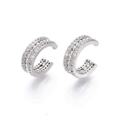 CUFF DOBLE LINEA B/PLATINO C/ZIRCON 5X10MM1