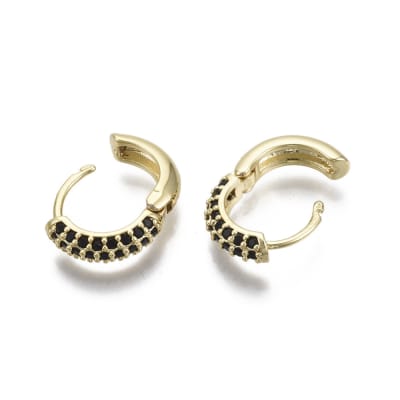 AROS LISTOS B/O HUGGIE ZIRCONES NEGROS 13X16MM1