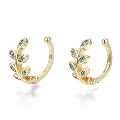 CUFF HOJAS AZUL CIELO ZIRCON 11MM1