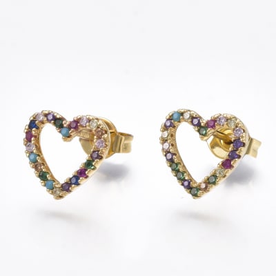 BASE DE ARO B/O CORAZON HUECO ZIRCON COLORES 9MM1