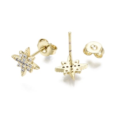 AROS LISTOS B/O ESTRELLA 8 PUNTAS CON ZIRCONES 9MM