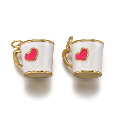 COLGANTE B/ORO TAZA CORAZON BLANCO 14X17MM