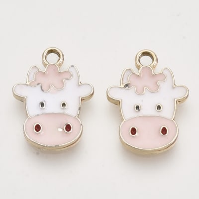 COLGANTE B/ORO VACA LECHERA ESMALTADA 19X14MM1