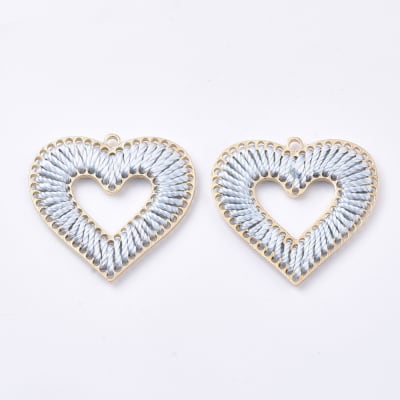 COLGANTE B/ORO CORAZON TEJIDO AZUL CLARO1