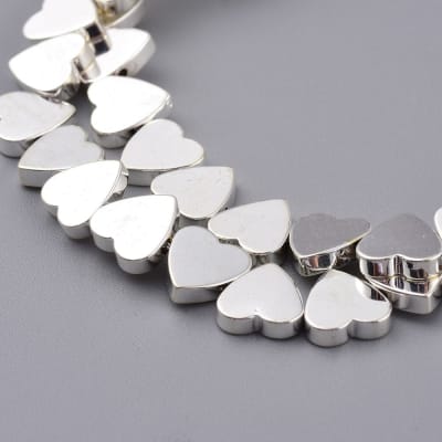 HEMATITA CON BAÑO CORAZON SILVER 8MM2