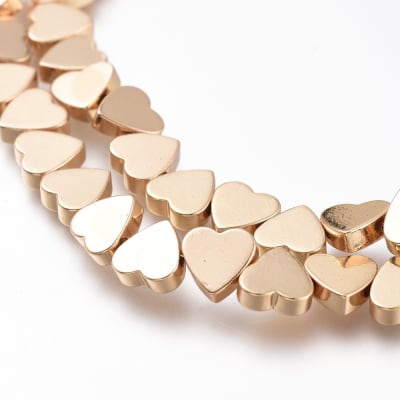 HEMATITA CON BAÑO CORAZON LITGH GOLD 6MM