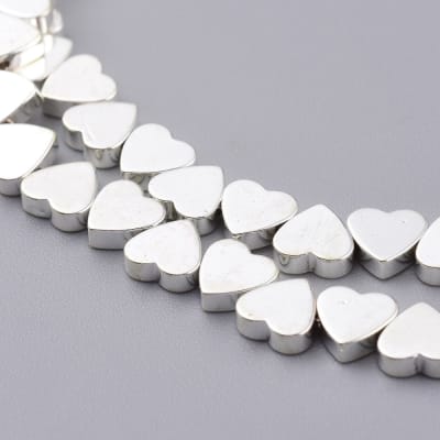 HEMATITA CON BAÑO CORAZON SILVER 6MM2