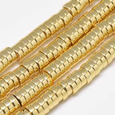 HEMATITA CON BAÑO HEISHI DISCO GOLD 6X2MM3