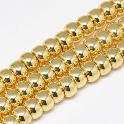 HEMATITA CON BAÑO TIPO DONA GOLD 6X4MM1