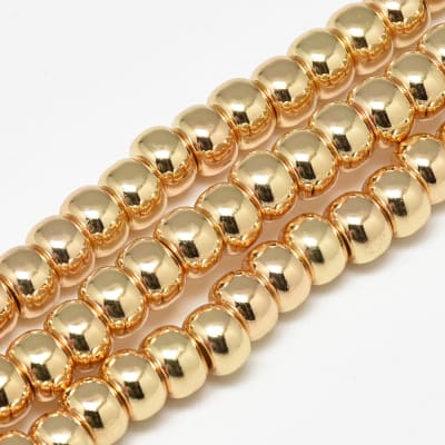 HEMATITA CON BAÑO TIPO DONA LIGHT GOLD 6X4MM