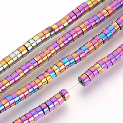HEMATITA HEISHI DISCO MULTICOLOR 4X2MM