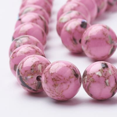 TURQUESA SINTETICA ROSA CALIENTE 6MM