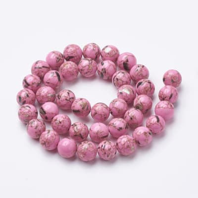 TURQUESA SINTETICA ROSA CALIENTE 8MM