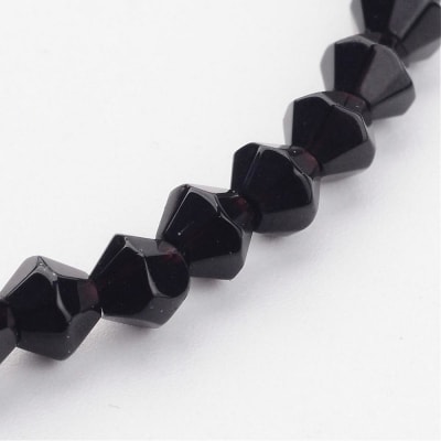 CRISTAL AUSTRIACO POR TIRA 4MM BICONO NEGRO