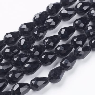 CRISTAL AUSTRIACO POR TIRA 11X8MM GOTA NEGRO