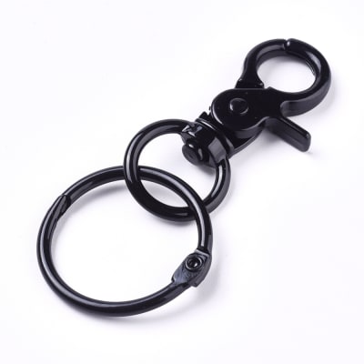 BROCHE LANGOSTA LLAVERO GIRATORIO NEGRO1