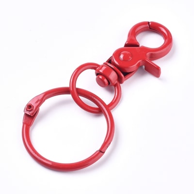 BROCHE LANGOSTA LLAVERO GIRATORIO ROJO1