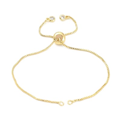 PULSERA AJUSTABLE VENECIANA CONECTORA B/ORO 12CM