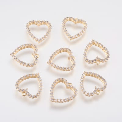 COLGANTE B/ORO CORAZON HUECO BORDE ZIRCON 14X12MM1