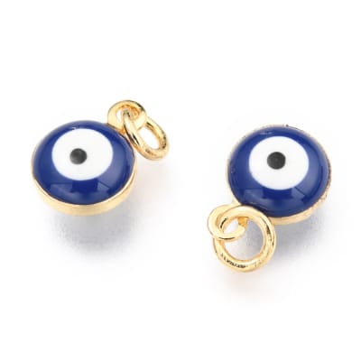 COLGANTE B/ORO OJO MURANO AZUL 9X6MM1