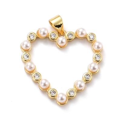 COLGANTE B/ORO CORAZON HUECO PERLADO 24MM3