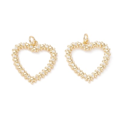 COLGANTE B/ORO CORAZON BORDE ZIRCONES 25X23MM