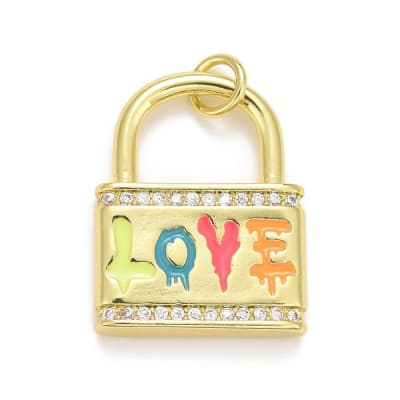 COLGANTE B/ORO CANDADO LOVE 20X16MM2