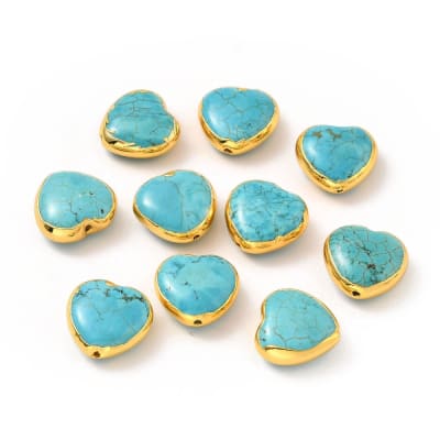 PASADOR B/ORO CORAZON TURQUESA 15MM