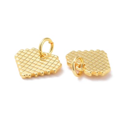 COLGANTE B/ORO CORAZON PIXELADO CON ZIRCONES 10X12MM