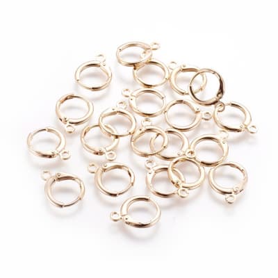 BASE DE ARO B/O HUGGIE LISO CON ARGOLLA 14X11MM