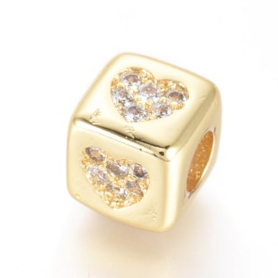PASADOR  CUBO CORAZON B/O CON ZIRCONES 6MM1