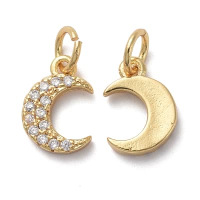 MINI DIJE B/ORO LUNA CON ZIRCONES 11X7MM1