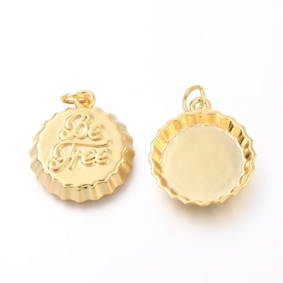 COLGANTE B/ORO CHAPA BE FREE 19X16MM