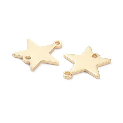 CONECTOR B/ORO ESTRELLA PLANA 13X12MM