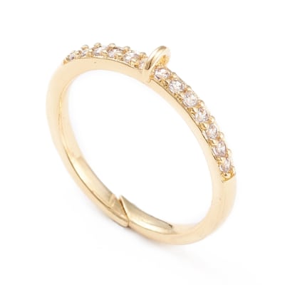 BASE DE ANILLO LINEA B/ORO CON ZIRCONES
