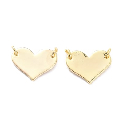 CONECTOR B/ORO CORAZON PLANO 15X20MM