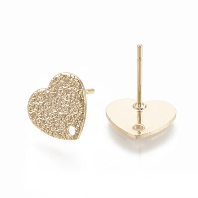 BASE DE ARO B/O CORAZON PLANO TEXTURIZADO 9X10MM
