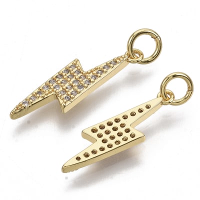 COLGANTE B/ORO RAYO CON ZIRCONES 21X6MM1