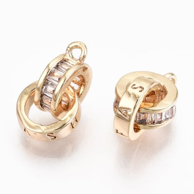 COLGANTE B/ORO ANILLOS FASHION CON ZIRCONES 14MM