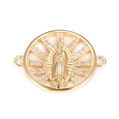 CONECTOR B/ORO VIRGEN MARIA CON ZIRCONES 17X22MM1